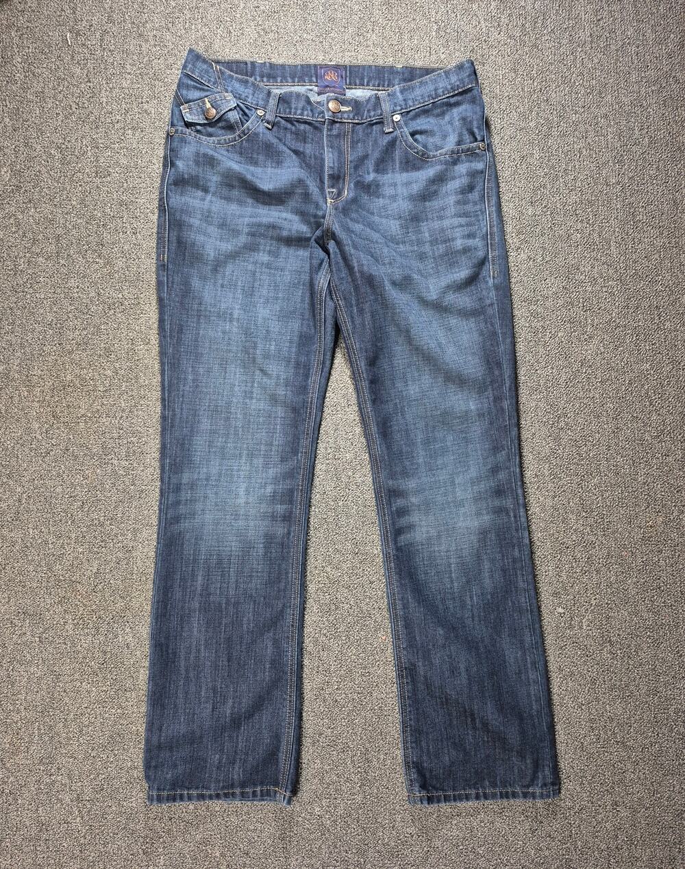Rock & Republic Men's Jeans 36x34 Medium Wash Straight Leg Embroidered Denim
